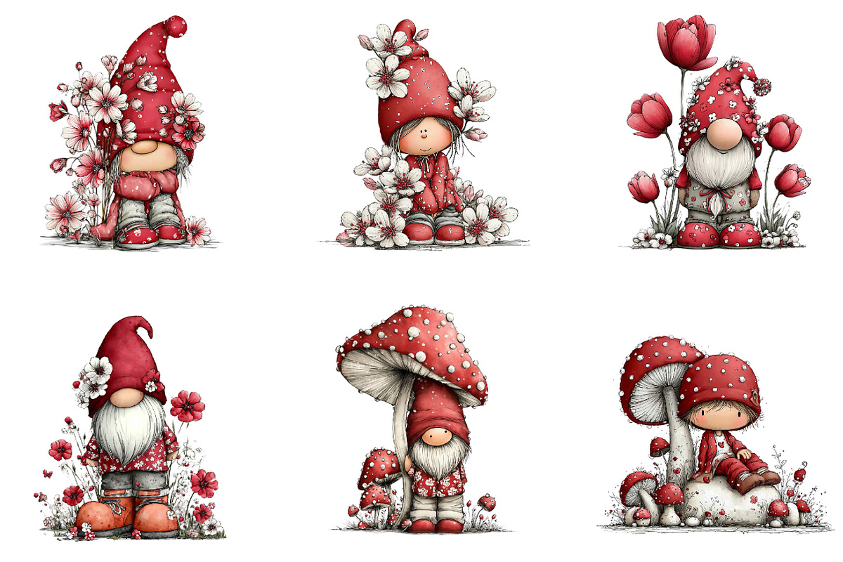 Whimsical Easter Gnome Clipart, an Illustration by CreationArt (Photo 6 of 7)