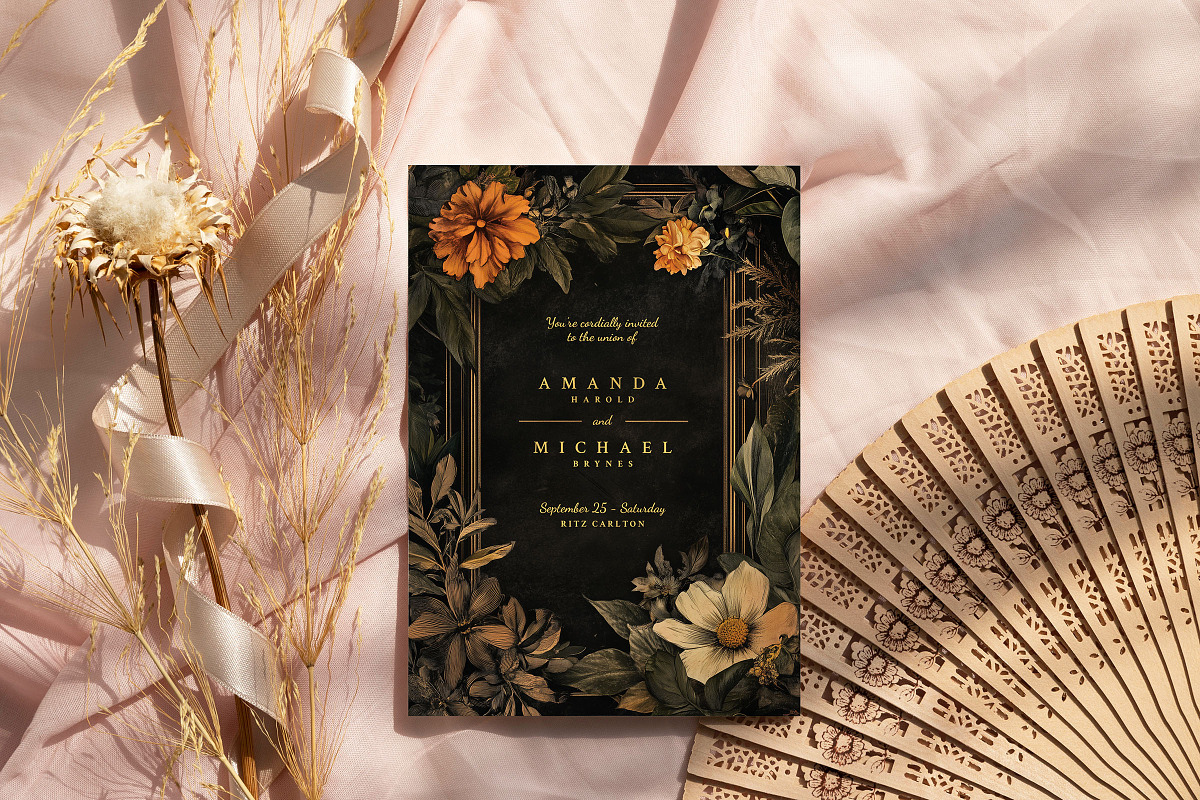 Spinel - Wedding Invitation, an Invitation Template by CinderHeart Designs