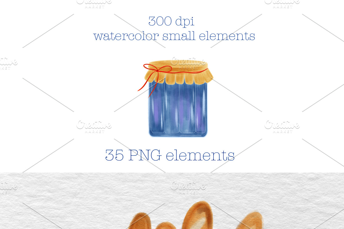 Breakfast WATERCOLOUR clipart pack, a Decorative Illustration by Oleksandra Illustrates (Photo 14 of 27)