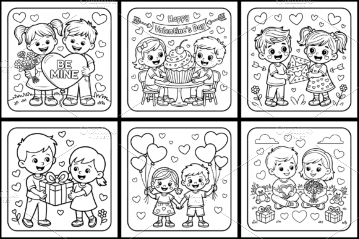 Valentine Day Boy & Girl Book, a Seasonal Illustration by Ink Gallery (Photo 3 of 3)