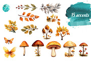 Watercolor Fall Fairy Houses, a Seasonal Illustration by Verdigris Studios (Thumbnail 3 of 4)