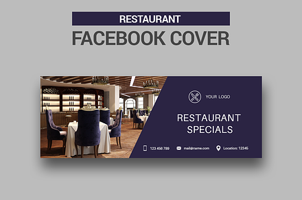 Restaurant Facebook Cover, a Social Media Template by Creatricks