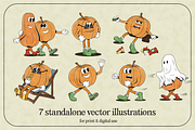 Cute Halloween Pumpkin Collection, a Decorative Illustration by Curiouss (Thumbnail 3 of 7)