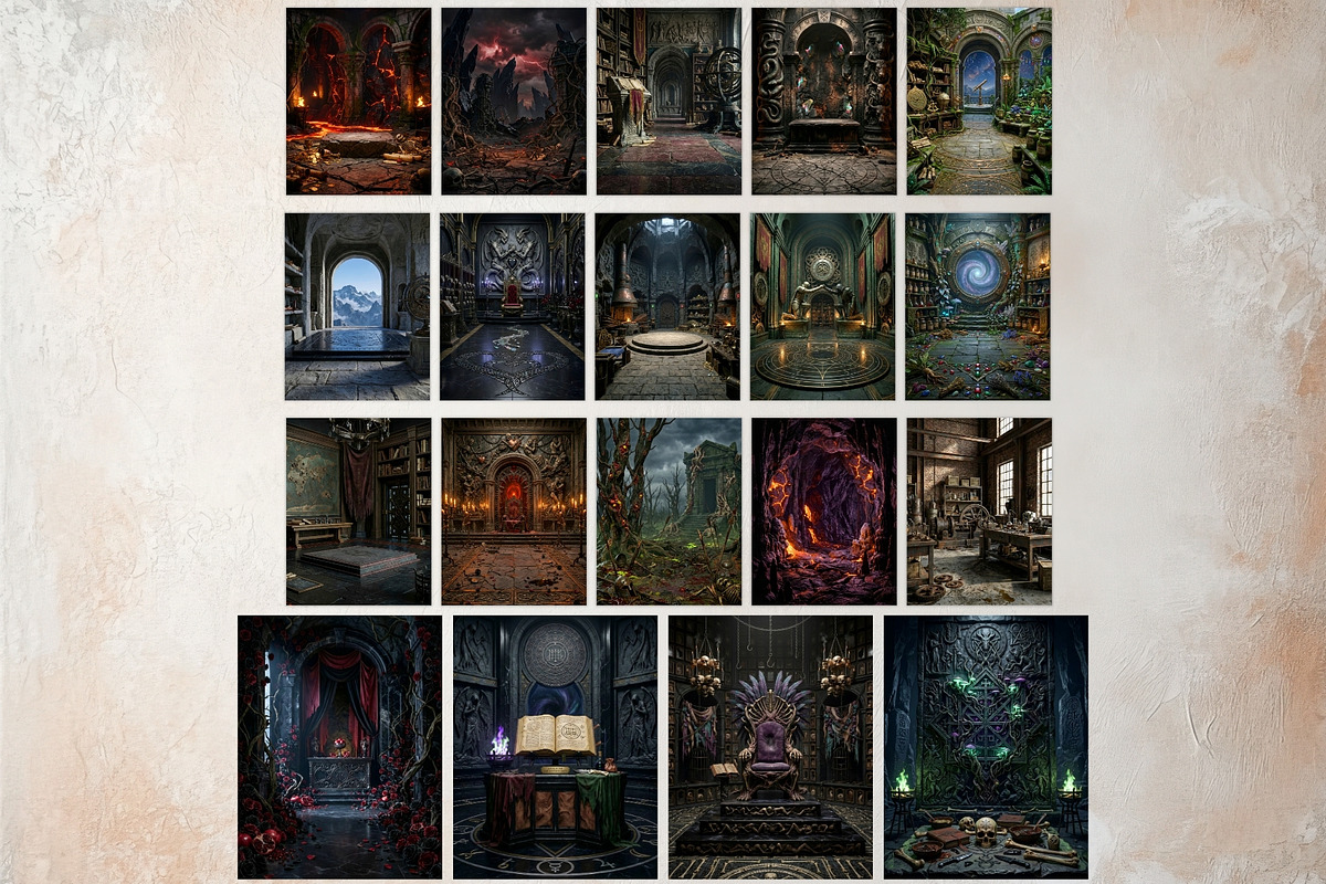 Ars Goetia Dark Fantasy Backdrop Set, a Background Graphic by ThatsDesignArt (Photo 8 of 13)