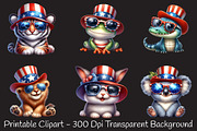 4th Of July Baby Animals Sublimation, an Animal Illustration by RobertsArt (Thumbnail 2 of 6)