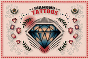 Diamond Tattoos Vector Pack, a Decorative Illustration by Vector Clash (Thumbnail 1 of 4)