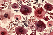 Maroon & Dusty Blooming Rose, a Background Graphic by Printable Treasure (Thumbnail 3 of 7)