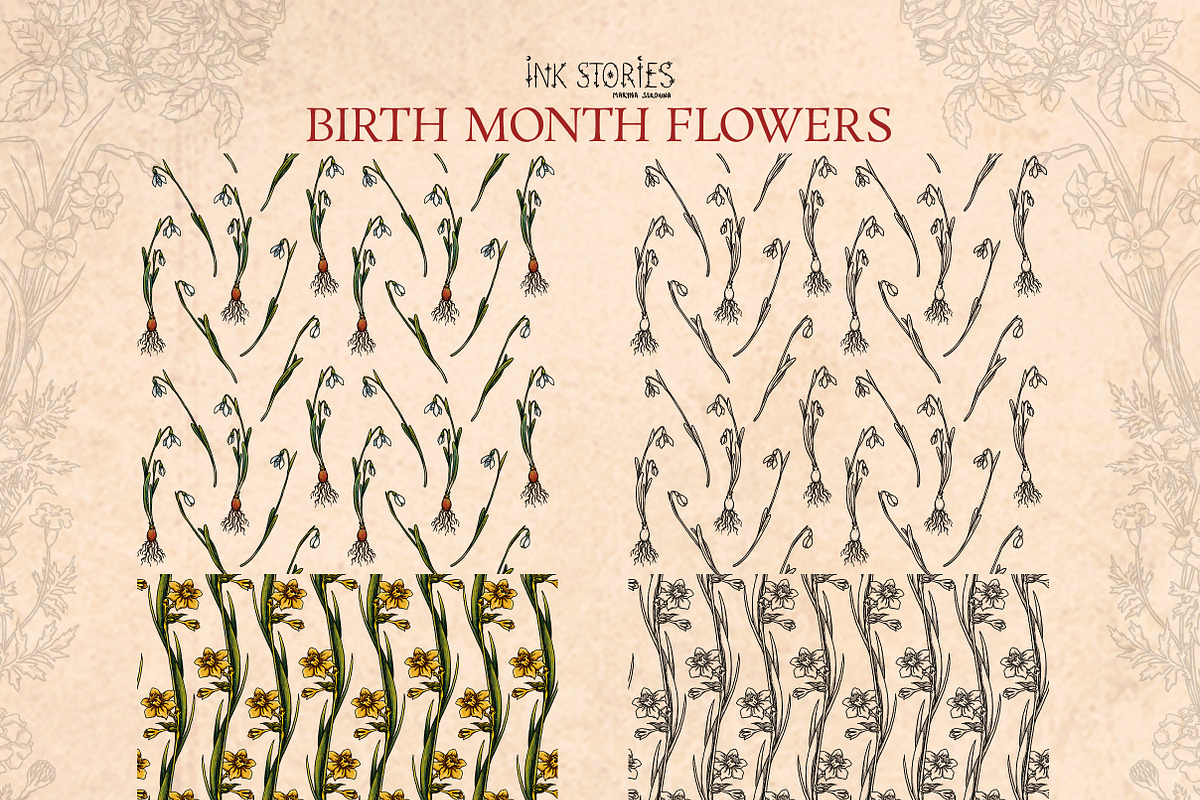 Birth Month Flowers Handcrafted, a Decorative Illustration by Ink Stories (Photo 6 of 15)