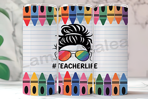 Messy Bun Teacher Life Tumbler, an Arts & Entertainment Photo by LamanAzalea