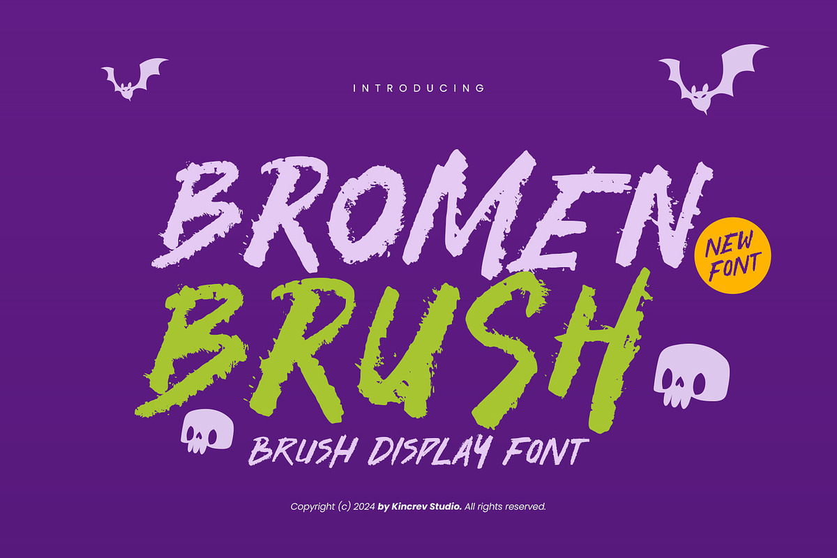 Bromen Brush - Brush Display Font, a Handwritten Font by Kincrev Studio (Photo 1 of 8)
