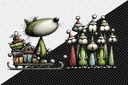 Whimsical Christmas Cats Clipart, an Illustration by Creative Art (Thumbnail 12 of 14)