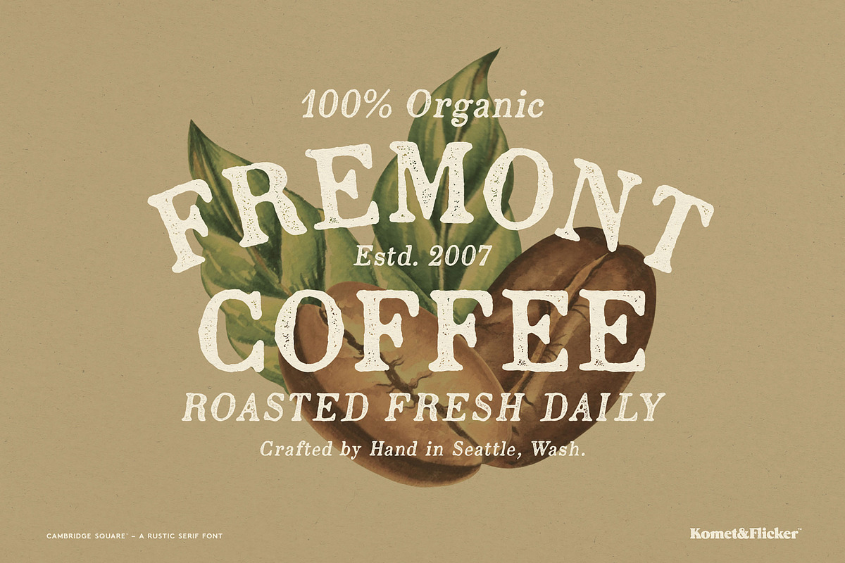 Cambridge Square - A Rustic Font, a Serif Font by Komet & Flicker (Photo 7 of 15)