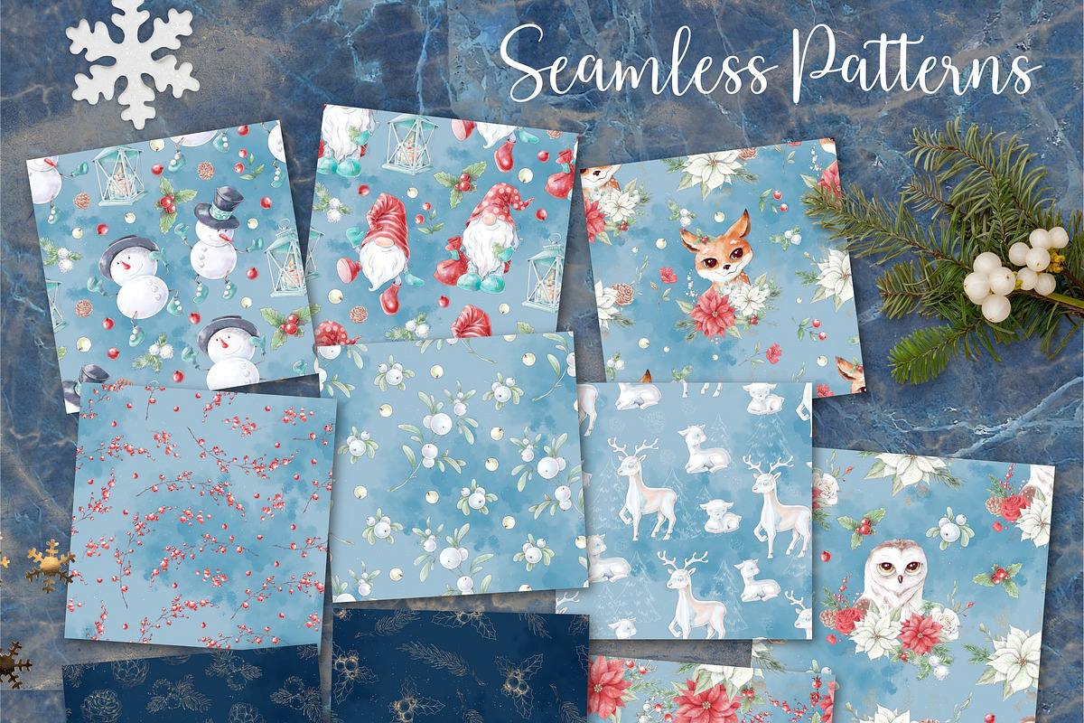 Christmas Watercolor clipart, a Decorative Illustration by Yuliya Art (Photo 7 of 11)