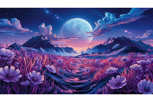 Surreal fantasy landscape with, an Illustration by tilialucida