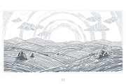 Landscape with green hills and mount, a Seasonal Illustration by Countryside life (Thumbnail 5 of 9)