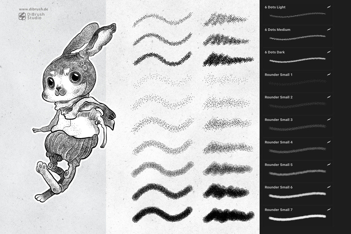 Procreate - Stipple Shading Studio, a Brush Add-On by DiBrush Studio (Photo 4 of 7)