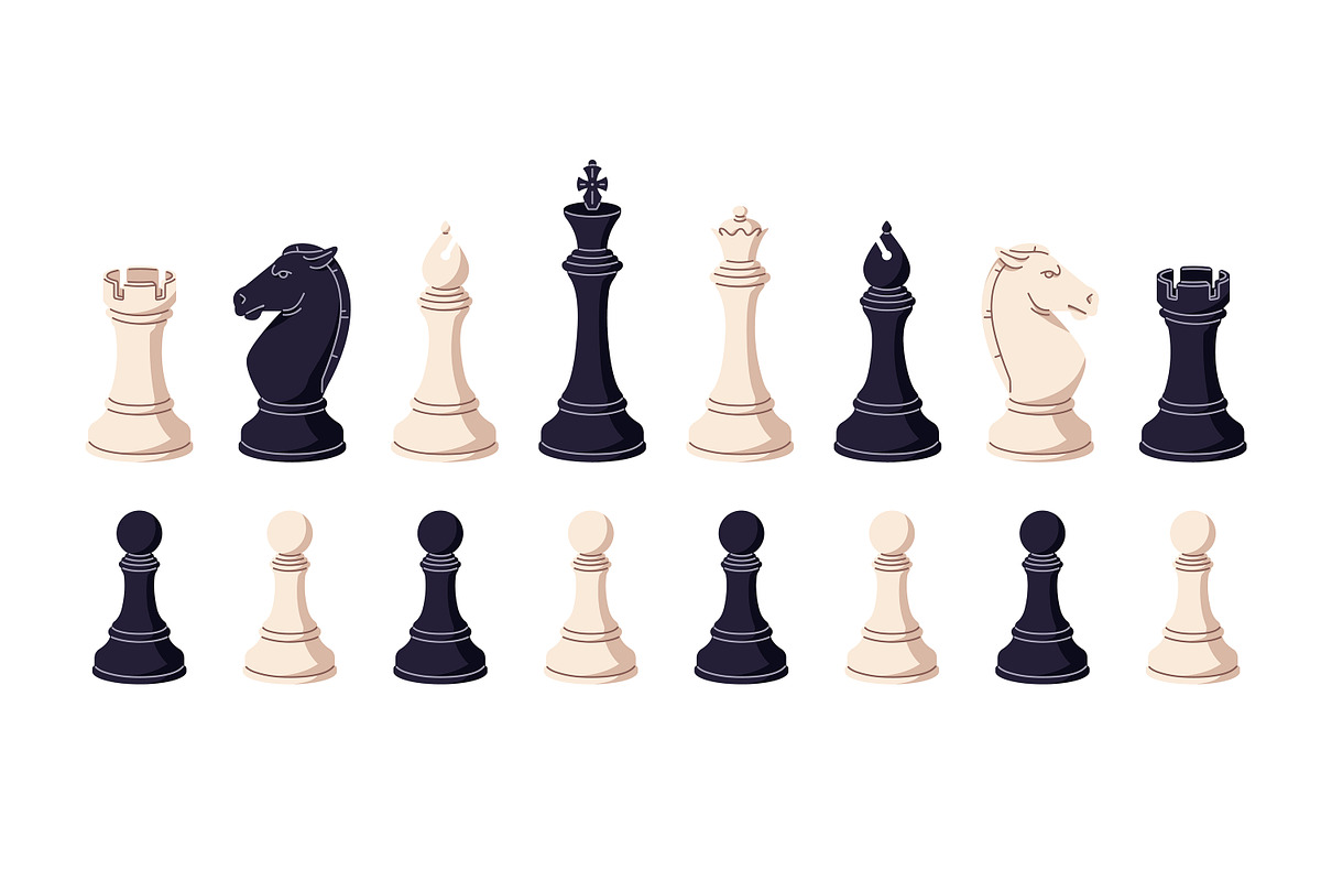 Chess pieces set + backgrounds, an Object Illustration by PaperTrident (Photo 1 of 9)