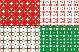 Seamless Red & Green Geometrics