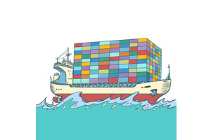 International maritime trade. A, a Transportation Illustration by rogistok