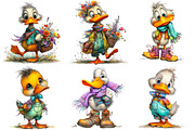 Quirky Duck Watercolor Clipart, an Illustration by DreamPrint404 (Thumbnail 5 of 7)