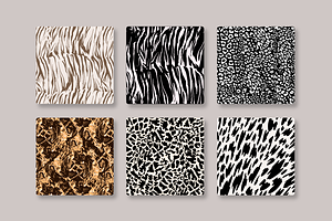 6 Animal Prints Vector Patterns