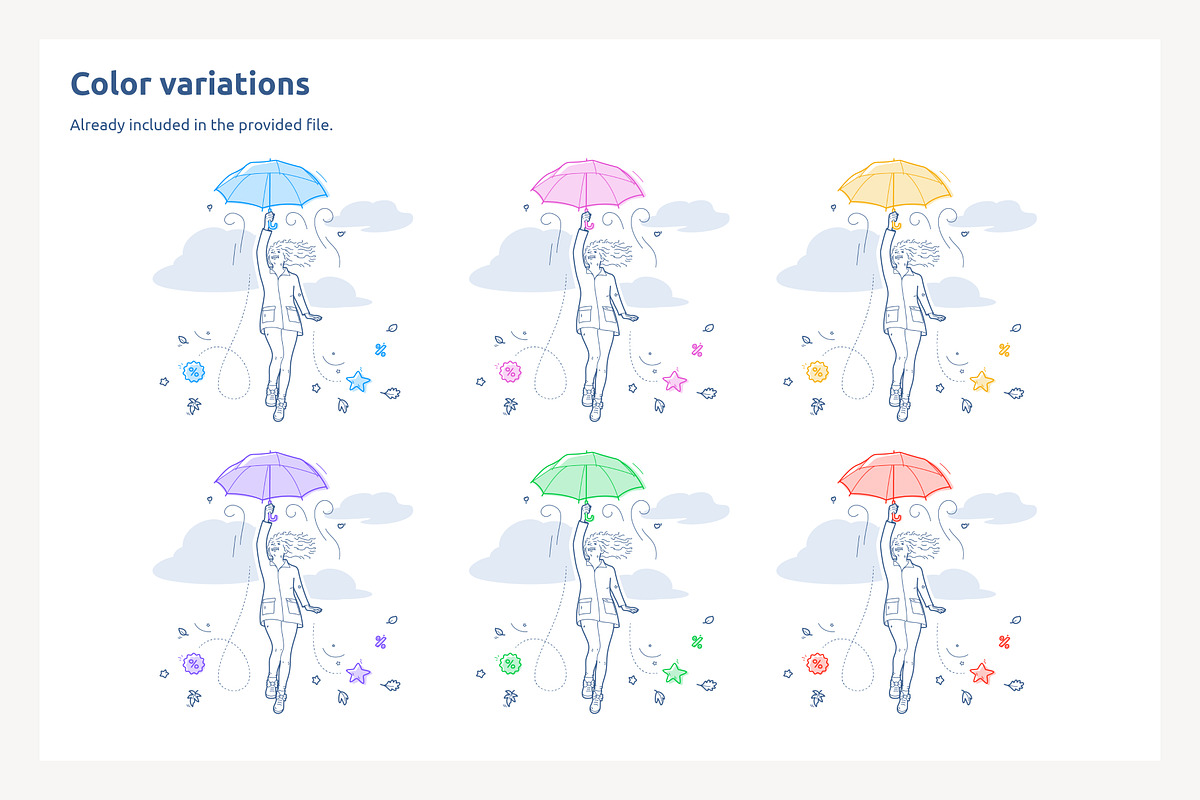 Girl Flying Weather Wind Umbrella, a Graphic by PixelBender (Photo 2 of 5)