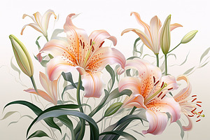 Lily flowers. Floral background with, a Photo by Iftikhar Alam