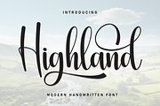 Highland | Script Font, a Handwritten Font by Scratchones (Thumbnail 1 of 9)