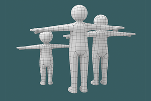 Stickman Kids In T-Pose BUNDLE