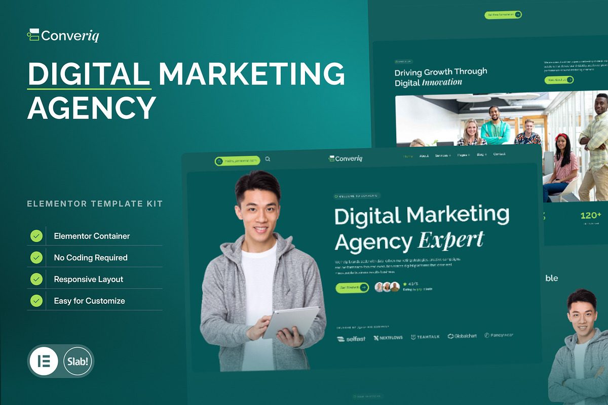 Converiq - Digital Marketing Agency, a WordPress Template by SLAB! Design (Photo 1 of 5)
