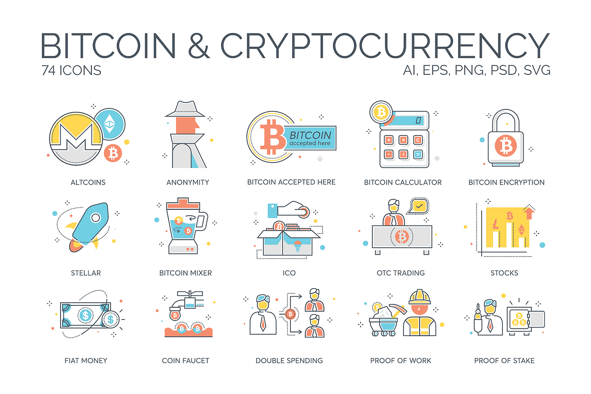 Cryptocurrency & Bitcoin Flat Icons, an Icon by Flat Icons (Photo 1 of 5)