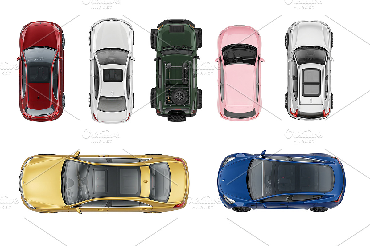 50 Cars Top View Architecture Bundle, a Transportation Illustration by Nurlan's shop (Photo 14 of 15)