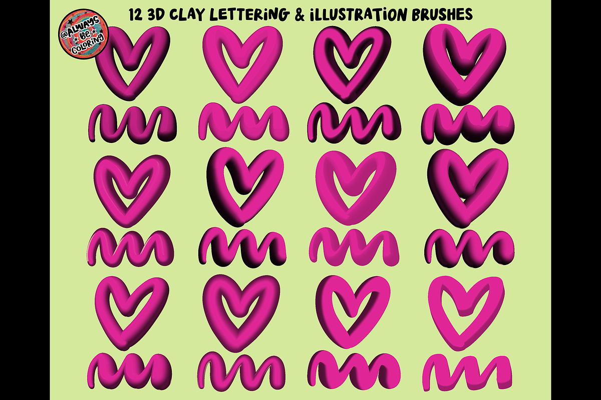 Procreate Clay Brush Set, a Brush Add-On by AlwaysBeColoring (Photo 5 of 9)