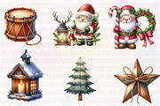 Rustic Wooden Christmas Clipart, an Illustration by CreationArt (Thumbnail 5 of 5)