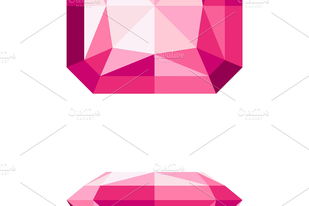 Pink gemstone icon set with, an Object Illustration by Things for designers (Photo 2 of 3)