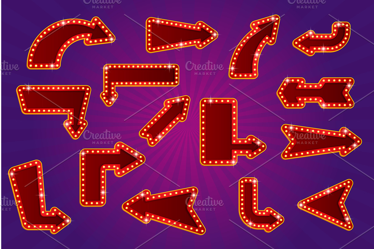 Lightbox arrows. Marquee signage, an Illustration by Stock-Smart-Start