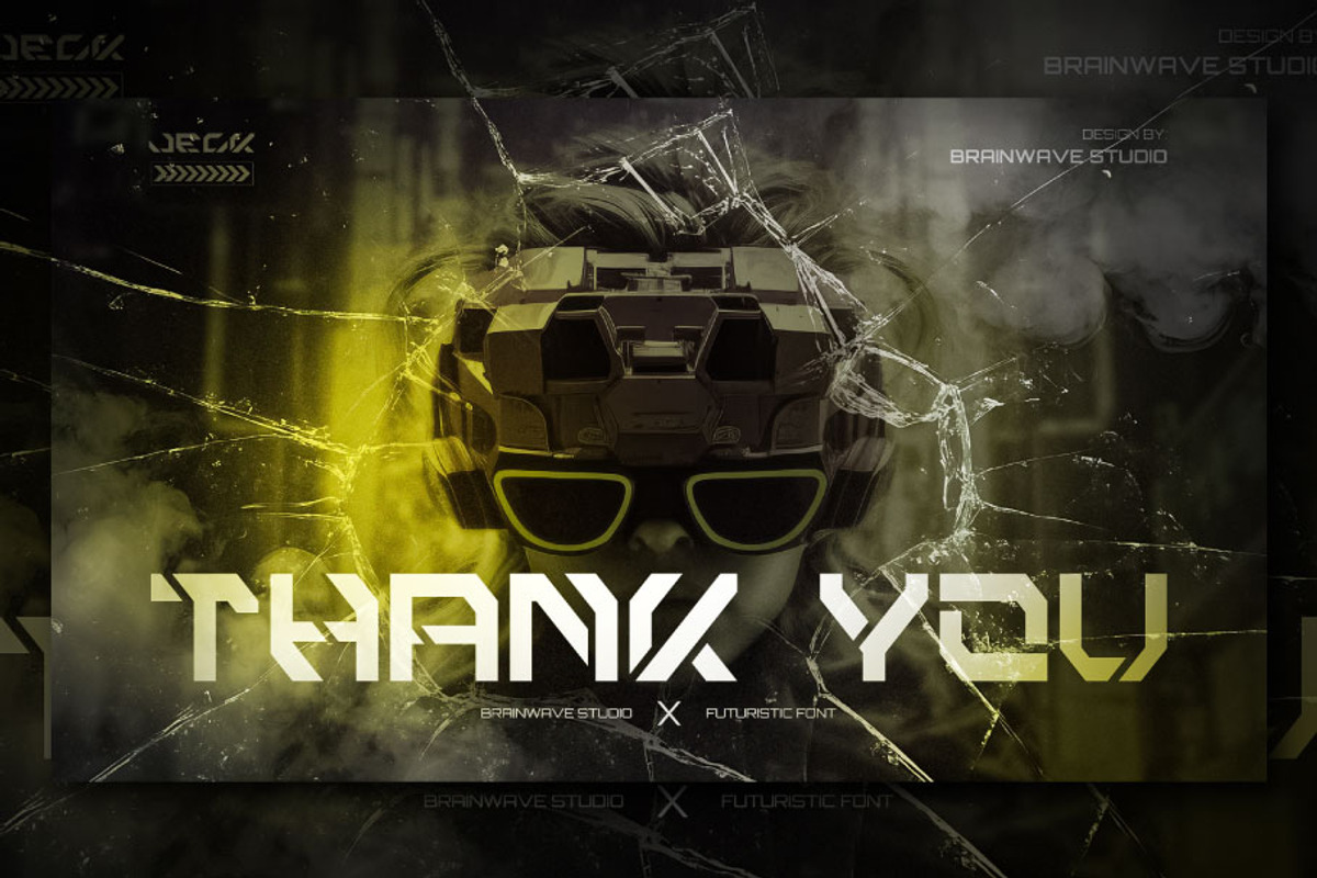 JECK - Futuristic and Cyberpunk Font, a Font by Brainwave (Photo 9 of 9)