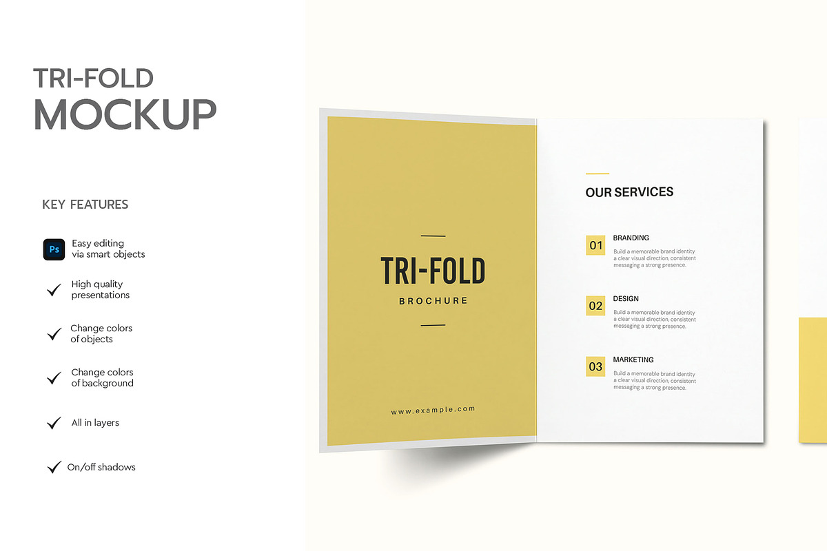 Trifold Brochure Mockup Template