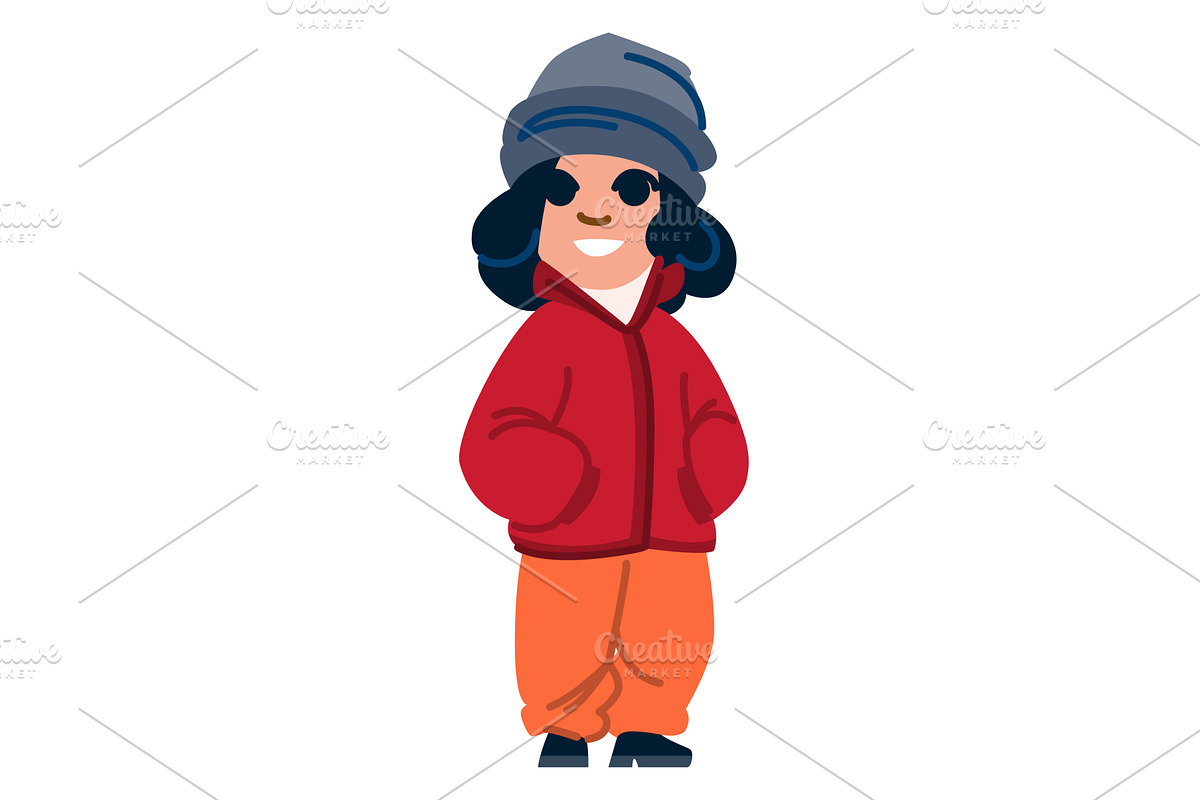 Smiling girl wearing winter clothes, an Object Illustration by pikepicture