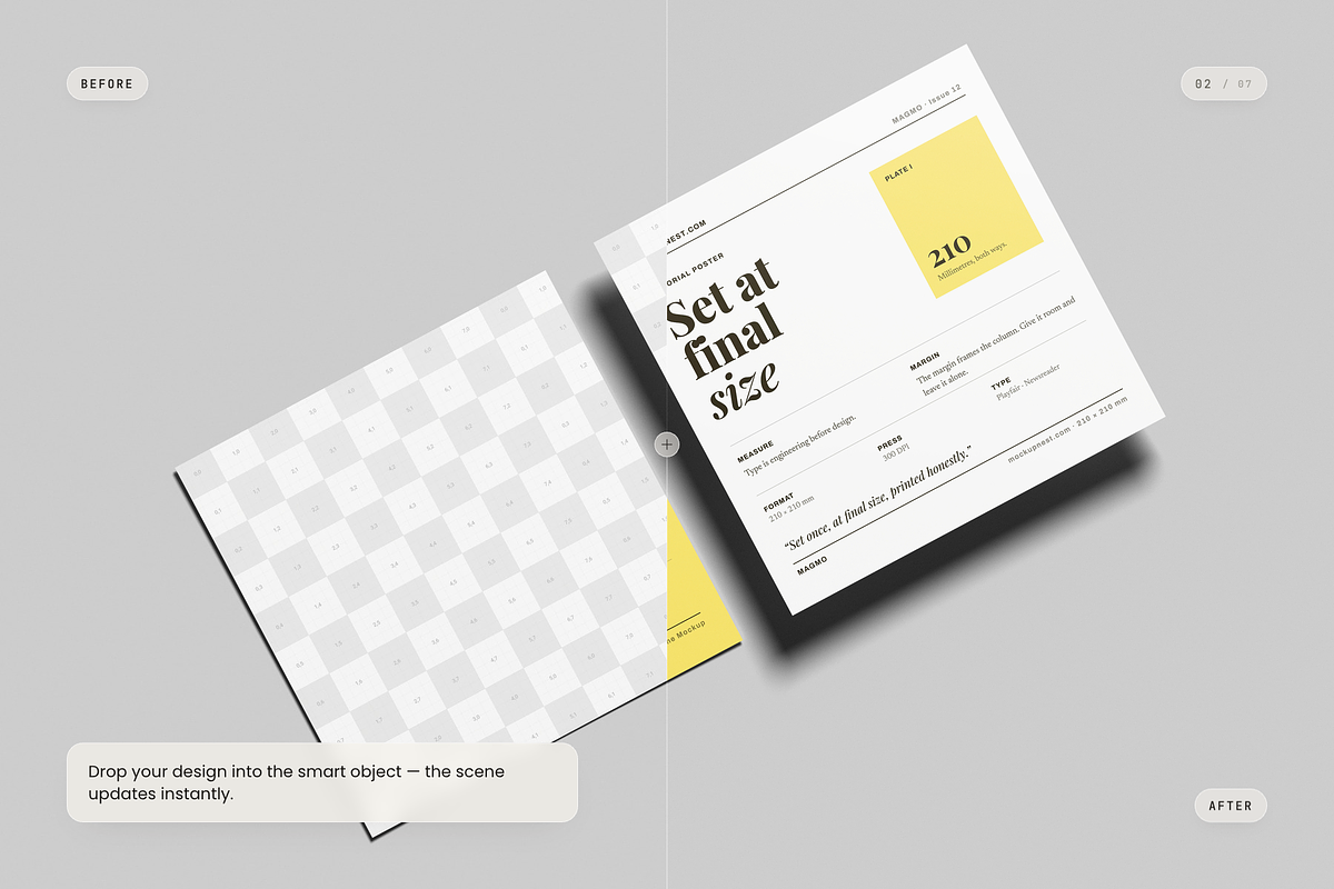 Square Flyer Poster Mockup, an Advertising Mockup by Toasin Studio (Photo 2 of 7)