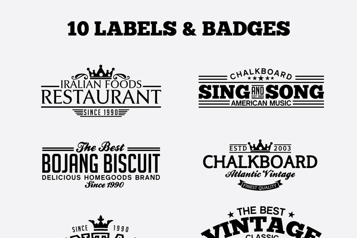 10 Vintage Badges and Logos Vol4, a Branding & Logo Template by shazi (Photo 1 of 11)