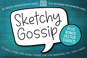 Sketchy Gossip: a single line font!, a Handwritten Font by Missy Meyer (Thumbnail 1 of 9)