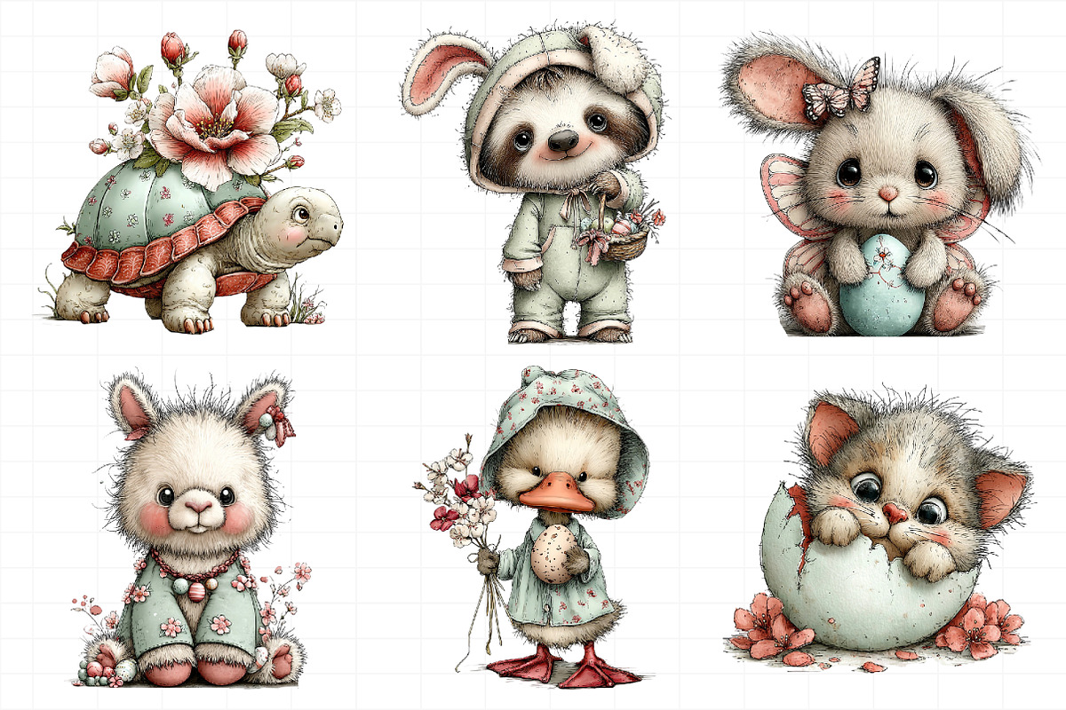 Whimsical Easter Animals Clipart PNG, an Illustration by Daily.Designs (Photo 4 of 8)