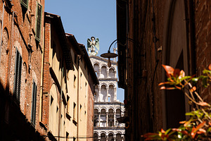 A glimpse of San Michele in Foro church, Lucca, Italy, an Architecture Photo by Bepslabor