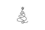 Spiral Star Ornament Christmas Tree, a Branding & Logo Template by Vectorium Studio (Thumbnail 1 of 2)