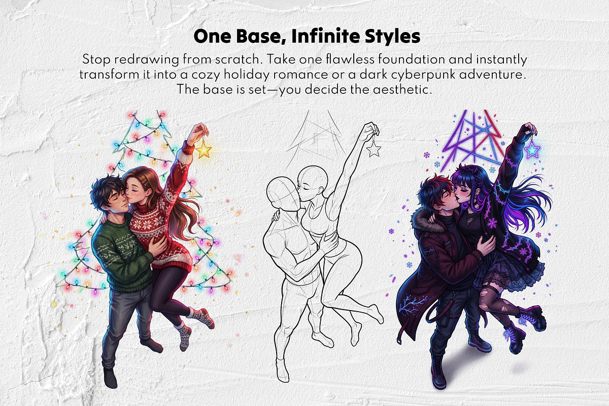 Xmas Couple Procreate Brushes, a Brush Add-On by Selentaori Studio (Photo 10 of 12)