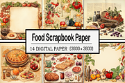 Food Scrapbook Paper, a Pattern Graphic by Printable Treasure (Thumbnail 1 of 5)