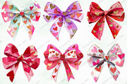 Watercolor Valentine Bow Clipart, an Illustration by Creative Art (Thumbnail 3 of 9)