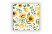 Watercolor Sunflower Digital Paper, a Pattern Graphic by FloridPrintables (Thumbnail 2 of 10)