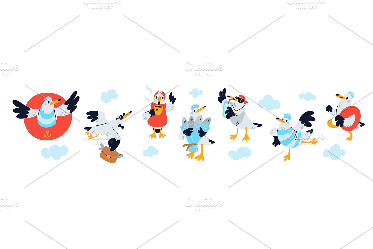 Funny seagull character. Cartoon, an Animal Illustration by Vectorbuum
